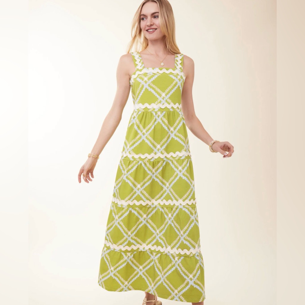 Nwt Spartina 449 Tilley Dress Enclave In Ric Rac Plaid, M